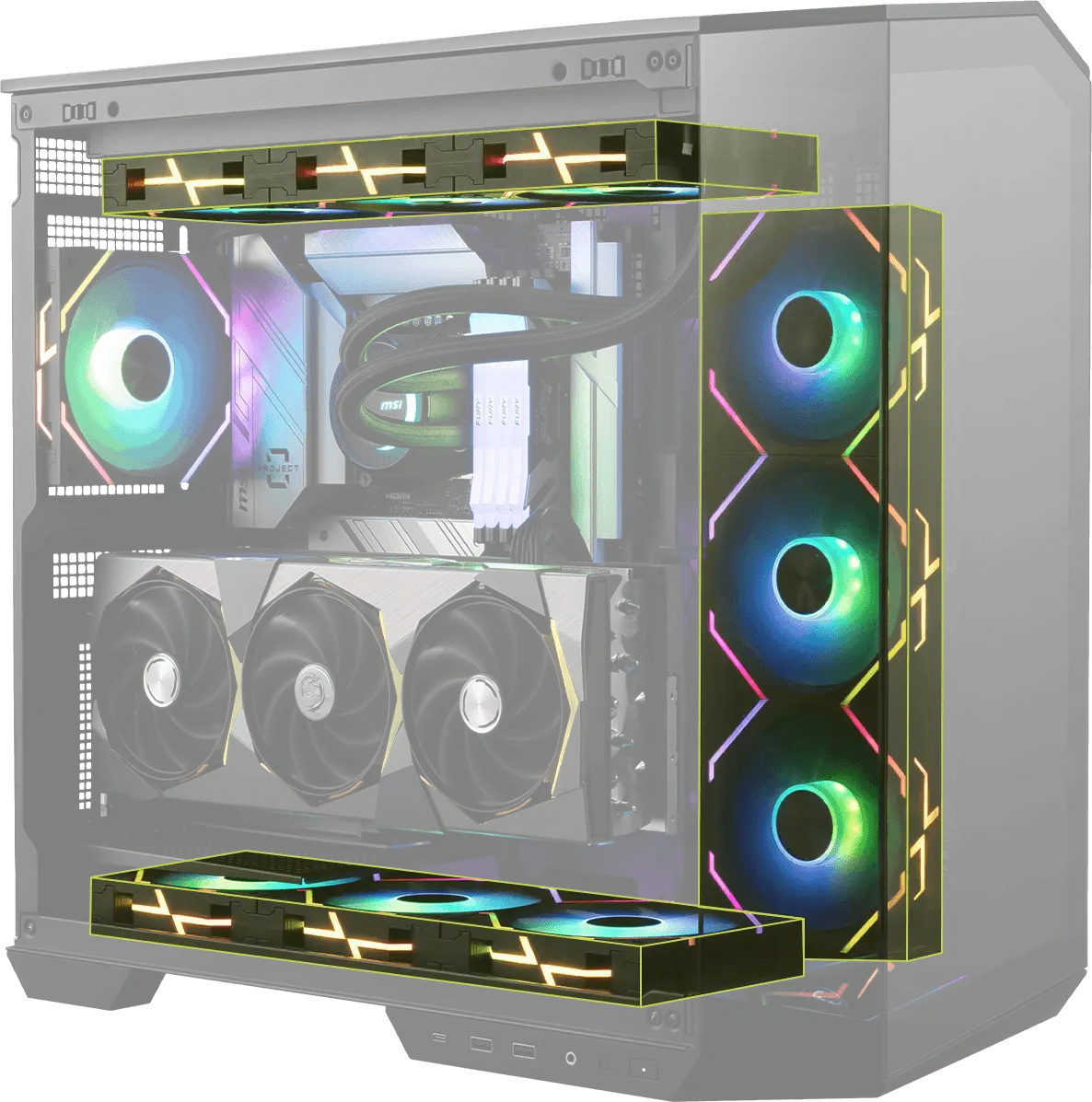 MSI MAG PANO 100L PZ Project Zero Mid Tower ATX Gaming Case